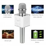 Wholesale Karaoke Microphone Portable Handheld Bluetooth Speaker KTV (Silver)